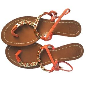 Tory Burch Red Canyon Leather Sandals! Size 9M